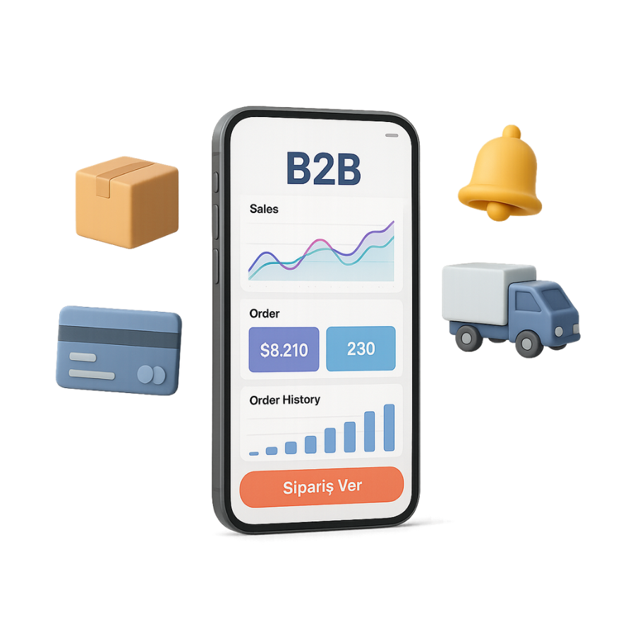 Mobil Uyumlu B2B Sistemler: Bayinizin Cebinde Olun